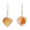 Hematoid Quartz Heart Earrings in Silver Plating