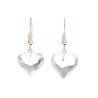 Silver Plated White Quartz Heart Earrings