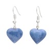 Silver Plated Blue Quartz Heart Earrings