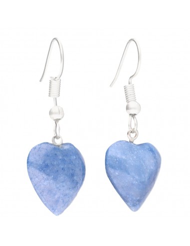 Orecchini a cuore in quarzo blu...