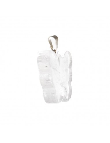 Pendentif papillon en quartz blanc