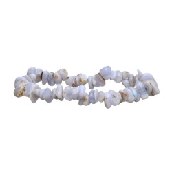 Bracciale con chips di calcedonio azzurro