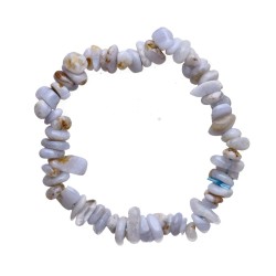 Bracciale con chips di calcedonio azzurro