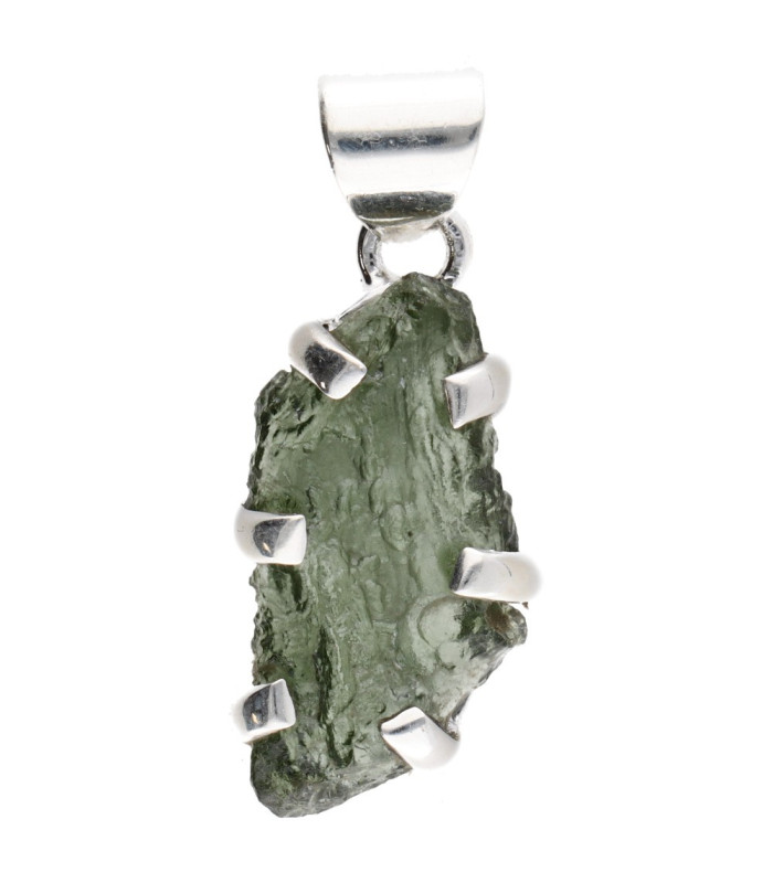 Pendente in Moldavite in Argento Sterling 925 (3 - 3.9gr)