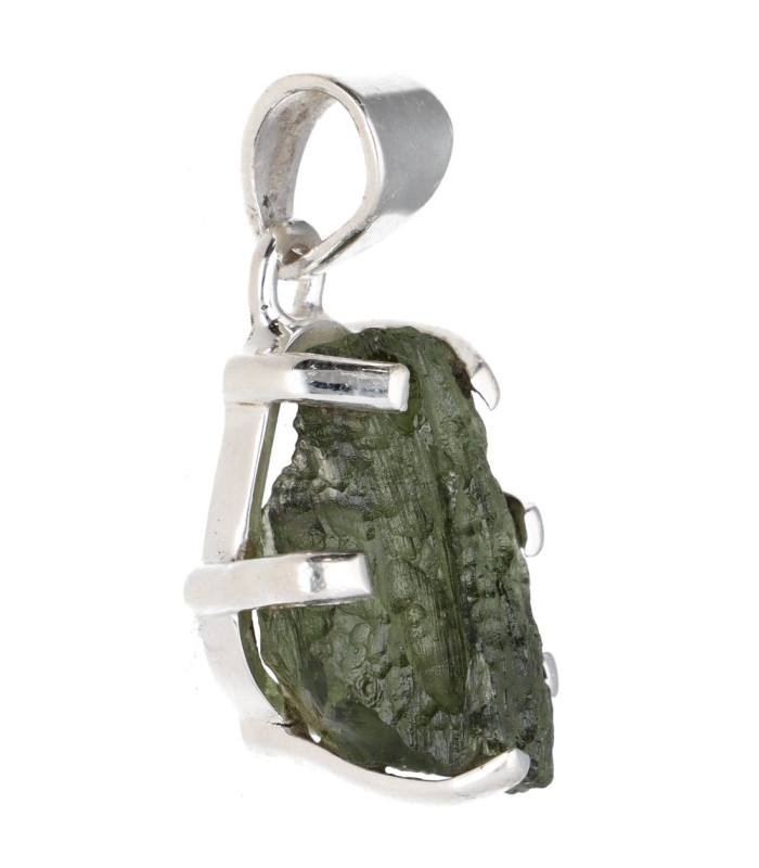 Pendente in Moldavite in Argento Sterling 925 (4 - 4.9gr)