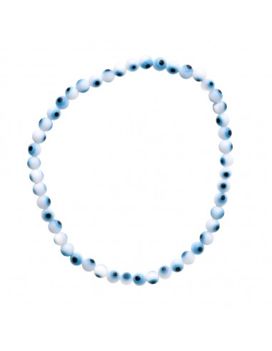 Pulsera di Occhio Turco Bianco 4mm