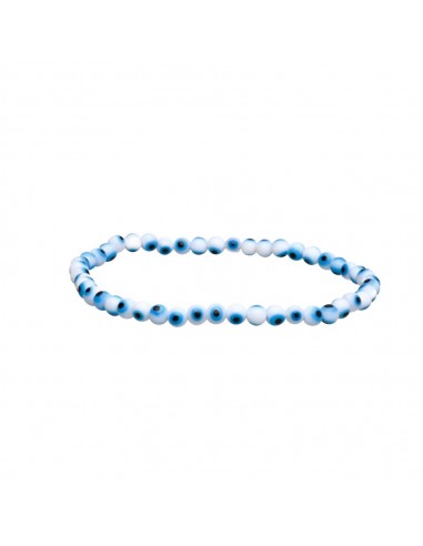 Pulsera di Occhio Turco Bianco 4mm
