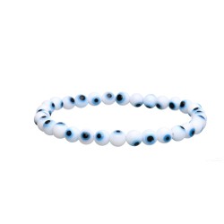Bracciale con Occhio Turco Bianco 6mm