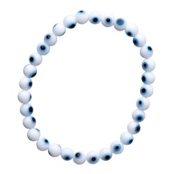 Bracciale con Occhio Turco Bianco 6mm