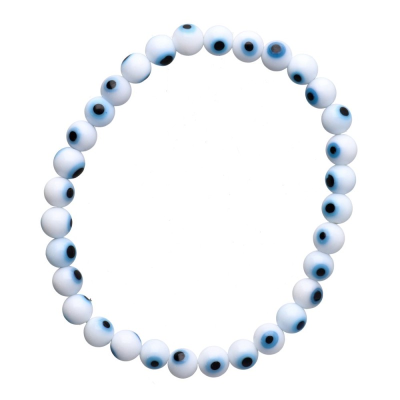 Bracciale con Occhio Turco Bianco 6mm