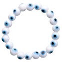 Pulseira Olho Turco Branco 10mm