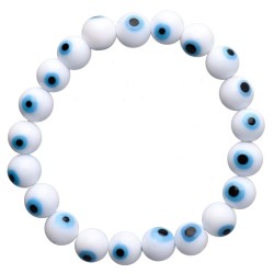 Bracciale con Occhio Turco Bianco 10mm