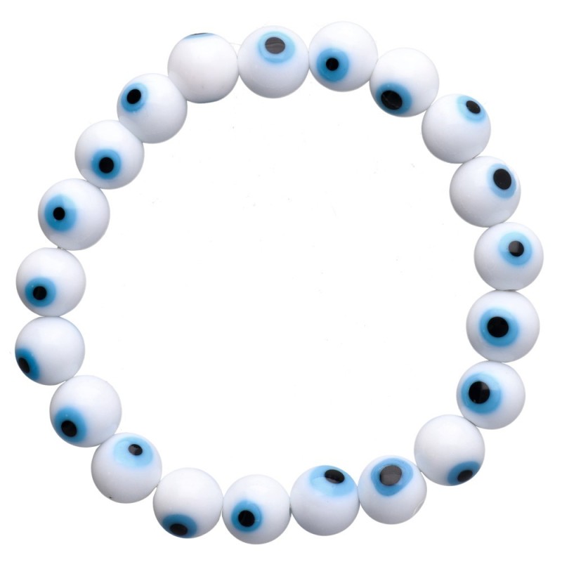 Bracciale con Occhio Turco Bianco 10mm