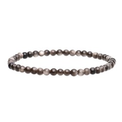 Bracciale in Obsidiana Argentata 4mm