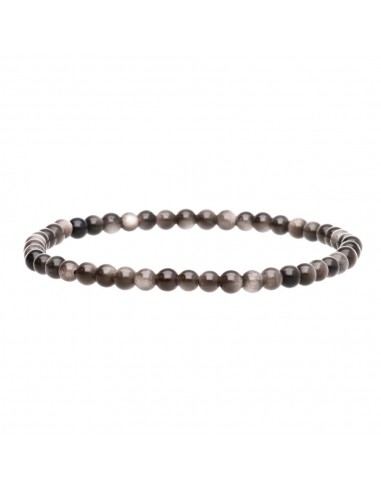 Pulsera di Ossidiana Argentata 4mm