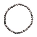 Silver Obsidian Bracelet 4mm