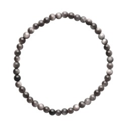 Bracciale in Obsidiana Argentata 4mm