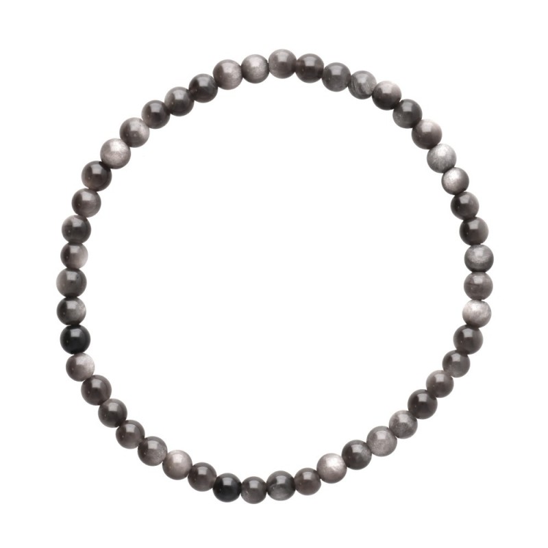Bracciale in Obsidiana Argentata 4mm