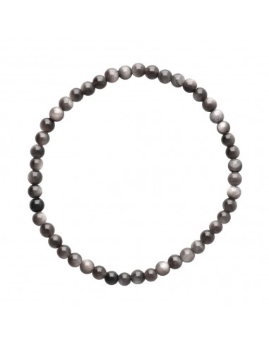 Pulsera di Ossidiana Argentata 4mm