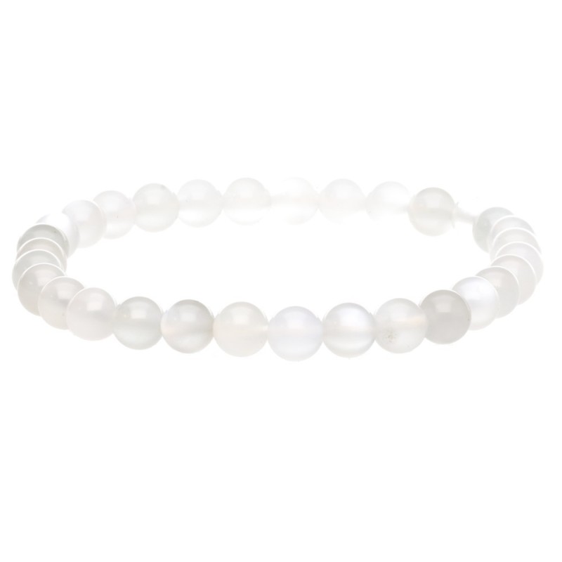 Bracciale in Adularia Bianca 6mm