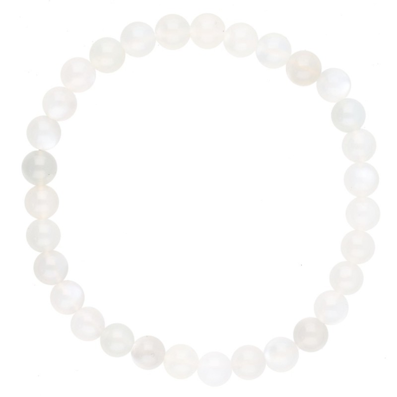 Bracciale in Adularia Bianca 6mm
