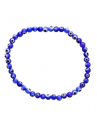 Pulsera di Occhio Turco Blu Scuro 4mm