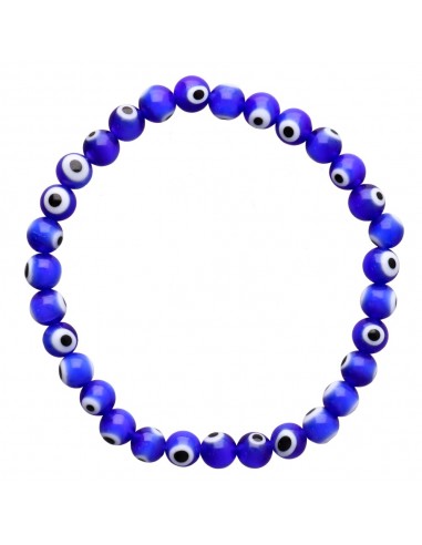 Pulsera di Occhio Turco Blu Scuro 6mm