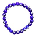 Pulseira de olho turco azul escuro 8mm