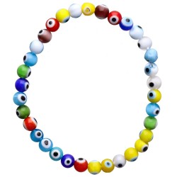 Bracciale con Occhio Turco Multicolore 6mm
