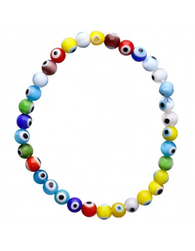 Pulsera di Occhio Turco Multicolore 6mm