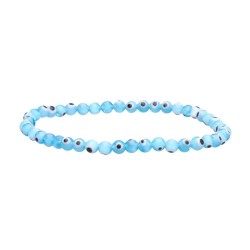 Bracciale con Occhio Turco Azzurro Chiaro 4mm