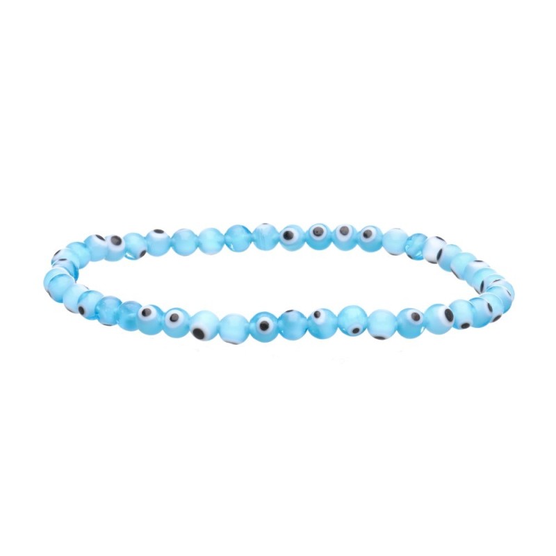 Bracciale con Occhio Turco Azzurro Chiaro 4mm