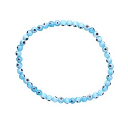 Bracciale con Occhio Turco Azzurro Chiaro 4mm