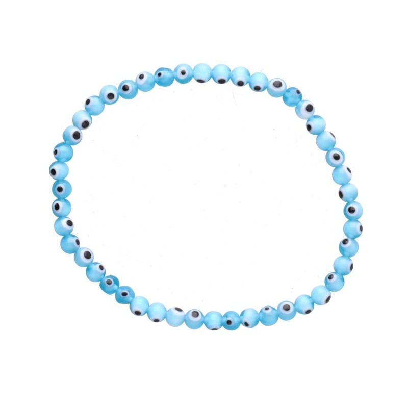 Bracciale con Occhio Turco Azzurro Chiaro 4mm