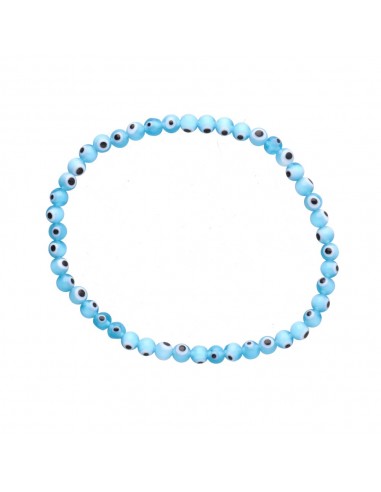 Pulsera de Ojo Turco Azul Claro 4mm