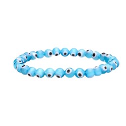 Bracciale con Occhio Turco Azzurro Chiaro 6mm