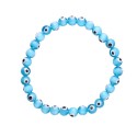 Bracelet Oeil de Turc Bleu clair 6mm