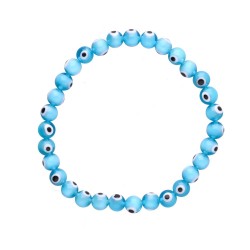 Bracciale con Occhio Turco Azzurro Chiaro 6mm