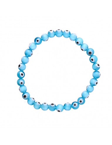 Turkish Eye Bracelet Light Blue 6mm