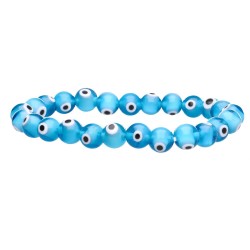 Bracciale con Occhio Turco Azzurro Chiaro 8mm
