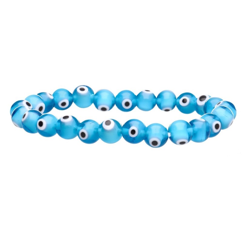 Bracciale con Occhio Turco Azzurro Chiaro 8mm