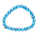 Bracelet Oeil de Turc Bleu clair 8mm