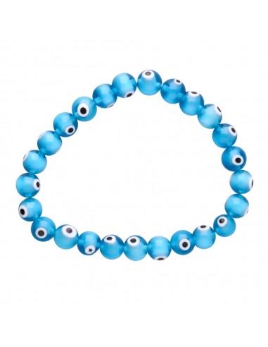 Pulseira olho turco azul claro 8mm