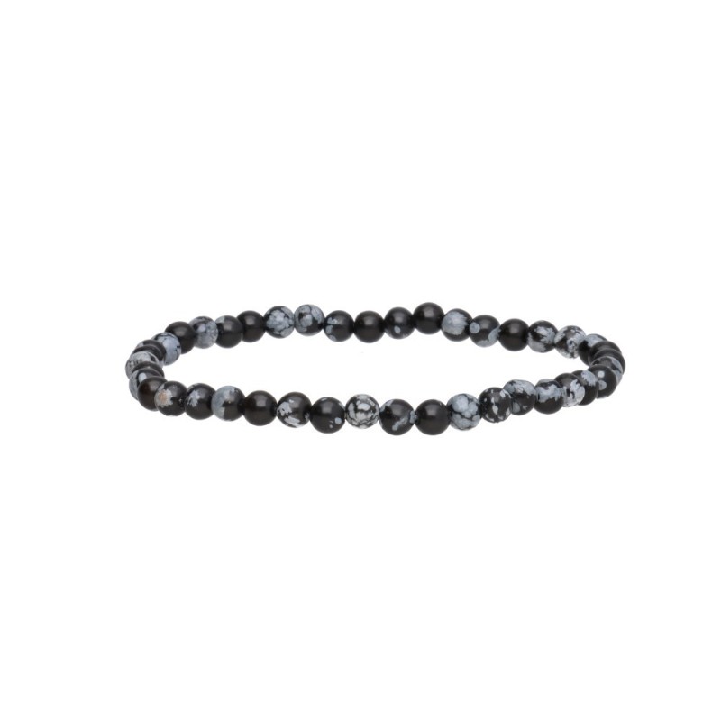 Bracciale in Obsidiana Neve 4mm