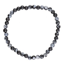 Bracciale in Obsidiana Neve 4mm