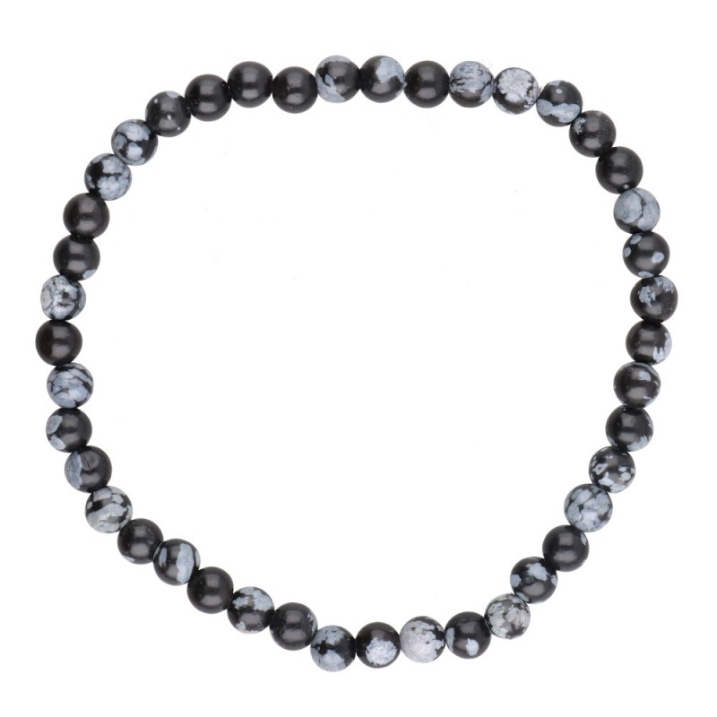 Bracciale in Obsidiana Neve 4mm