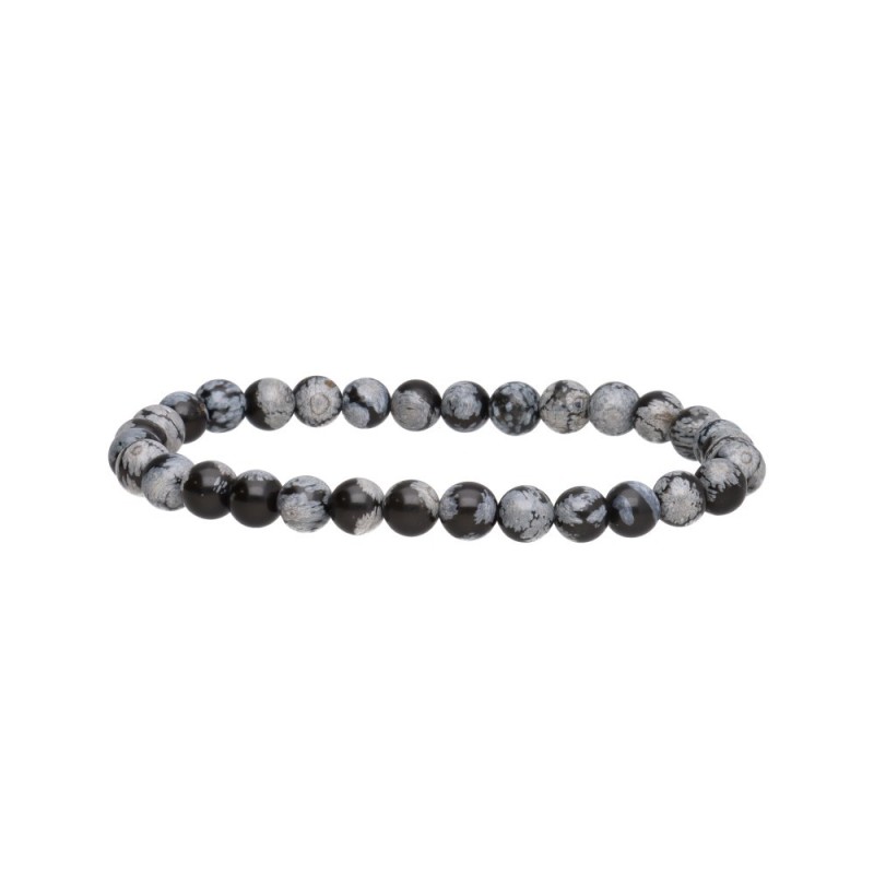 Bracciale in Obsidiana Neve 6mm