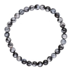 Bracciale in Obsidiana Neve 6mm