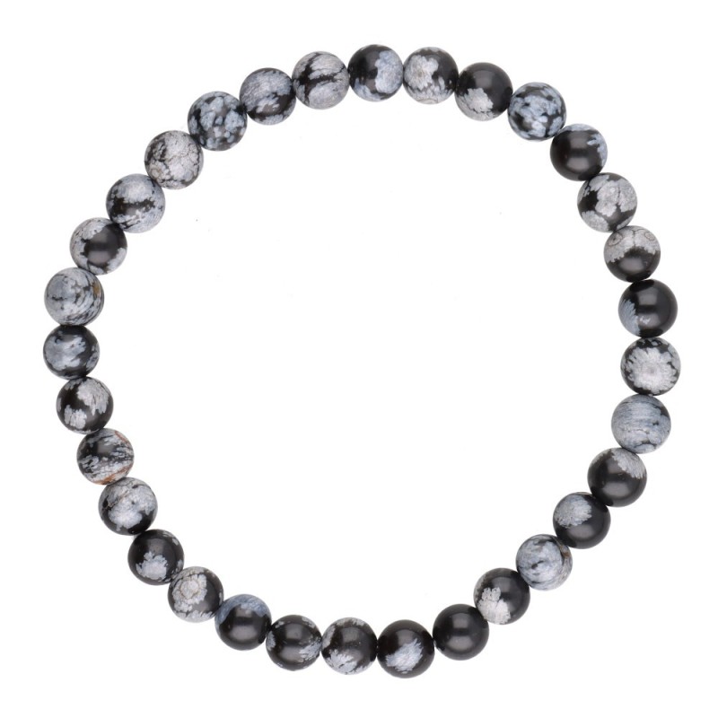 Bracciale in Obsidiana Neve 6mm