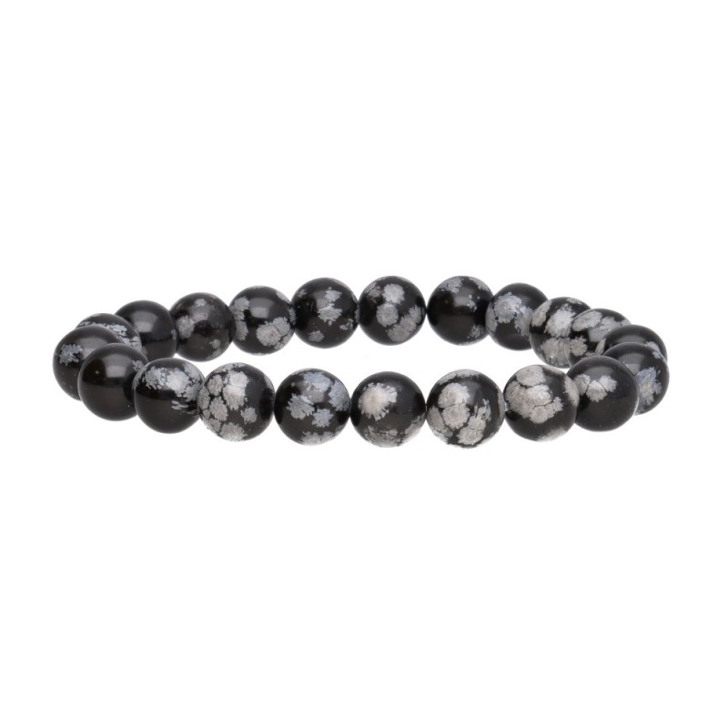 Bracciale in Obsidiana Neve 10mm